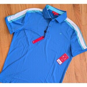 Redvanly Marine Sevigne Polo Men Medium Golf Performance PurePoly 4 Way NWT $110